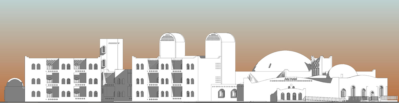 nubia egypt architecture 3D photoshop hotel aswan nubian style Sustainable 5 star hotel