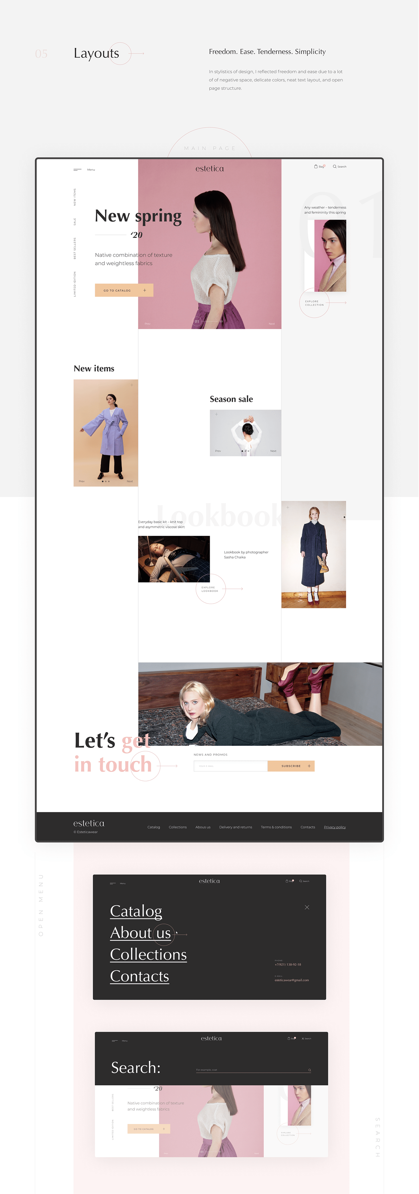 designer e-commerce Fashion  Interface online-store pink shop Website