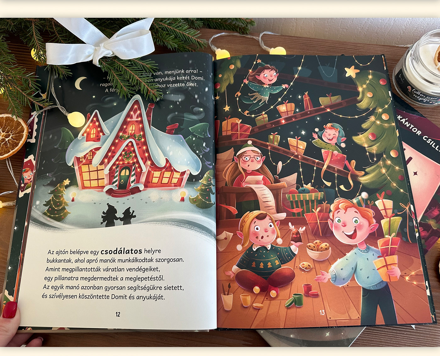 children's book Character design  book cover book design new year Christmas dog illustration santa elves winter illustration