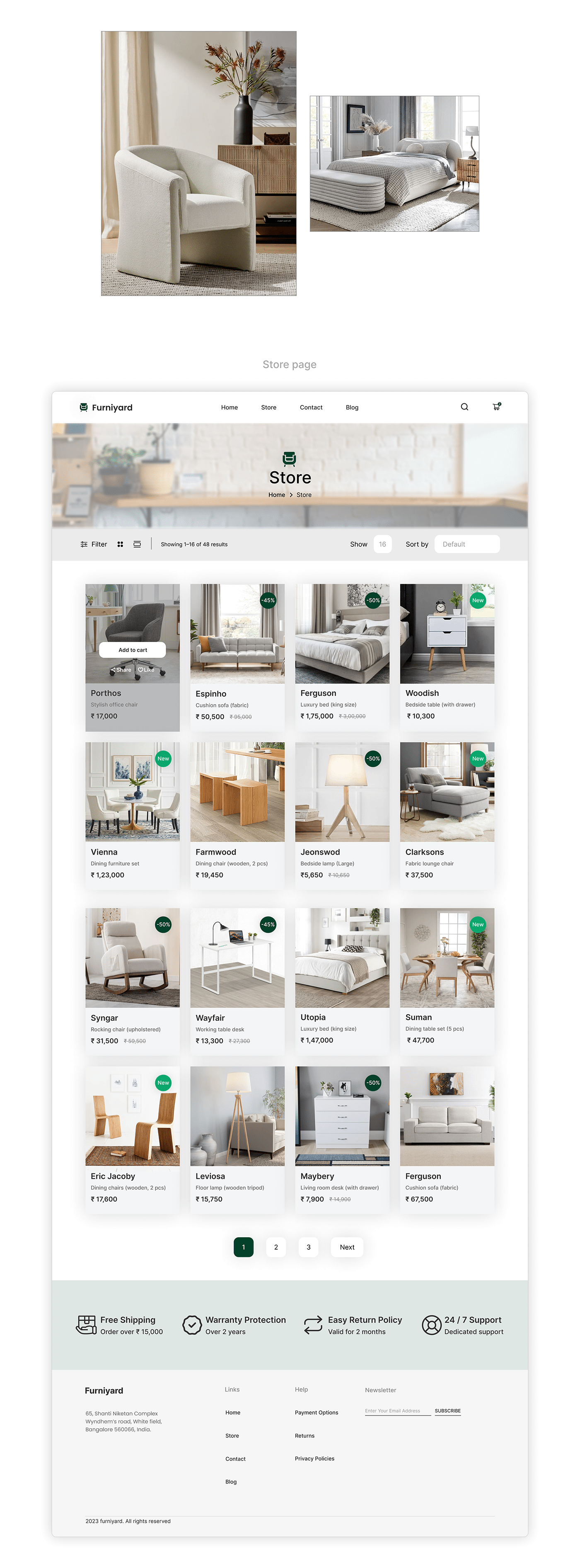 Furniture Website design Website UI design