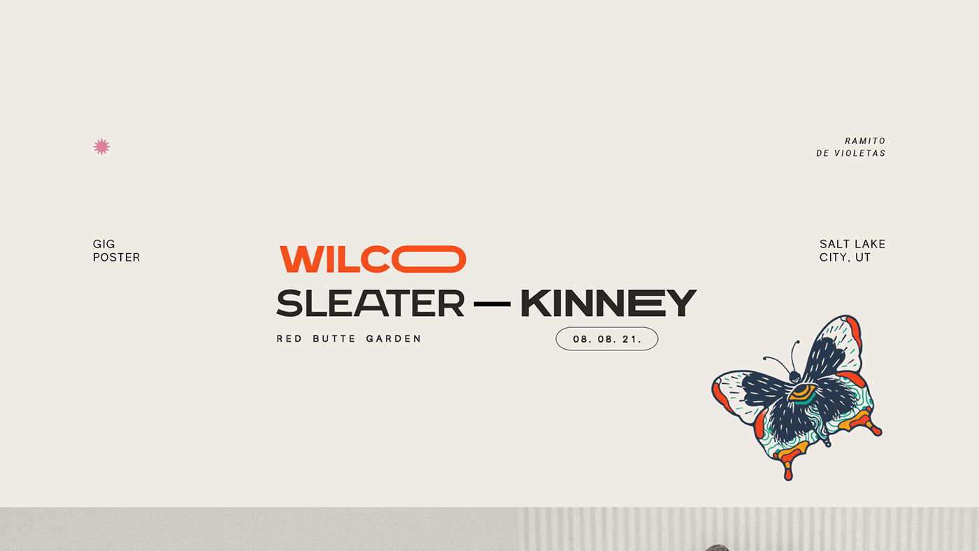 artwork concert poster design gig poster ILLUSTRATION  music Poster Design Sleater Kinney typography   wilco