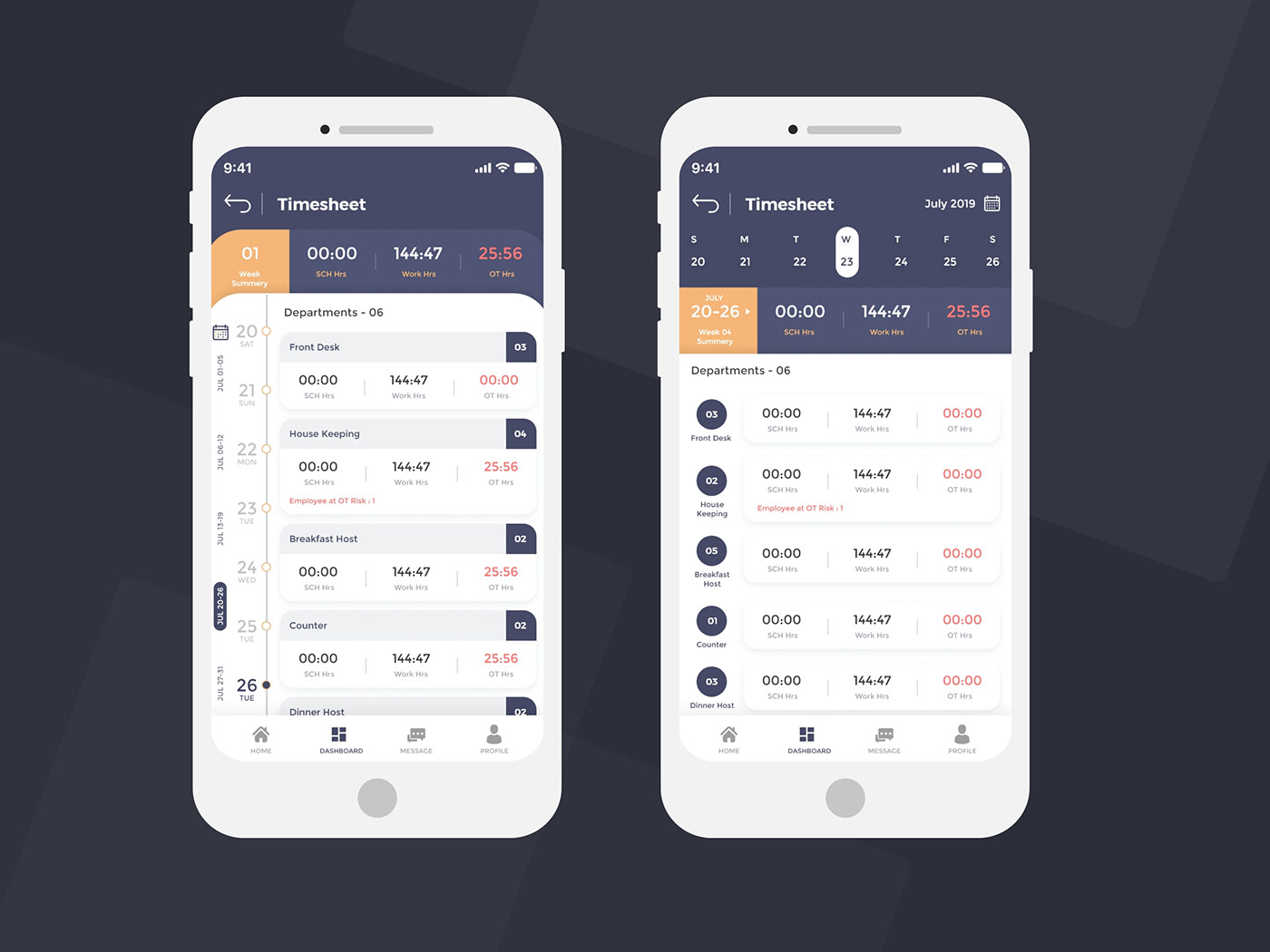ui design user interface app design Android App time management app Restaurant app
