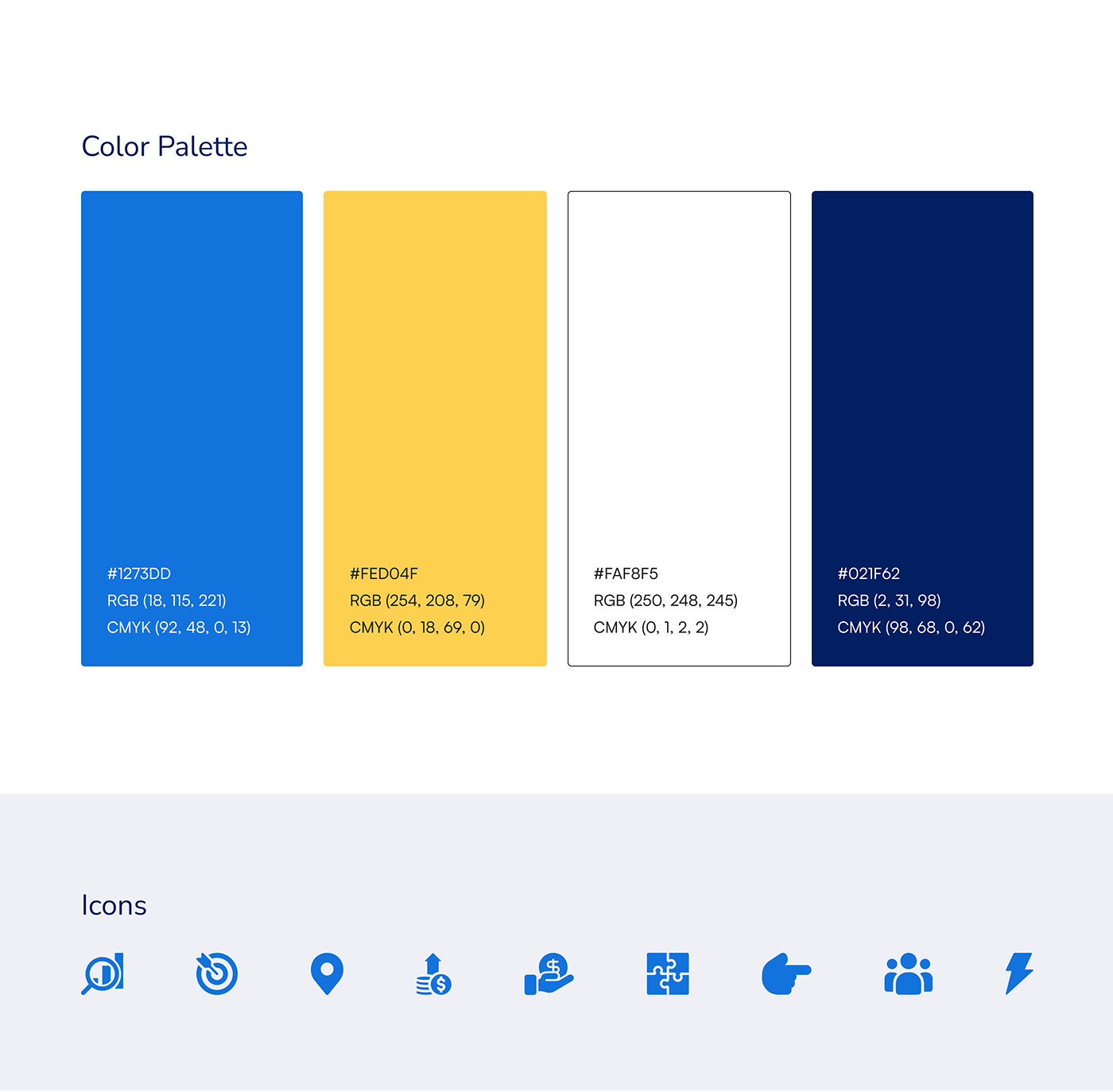 Color palette for investment company