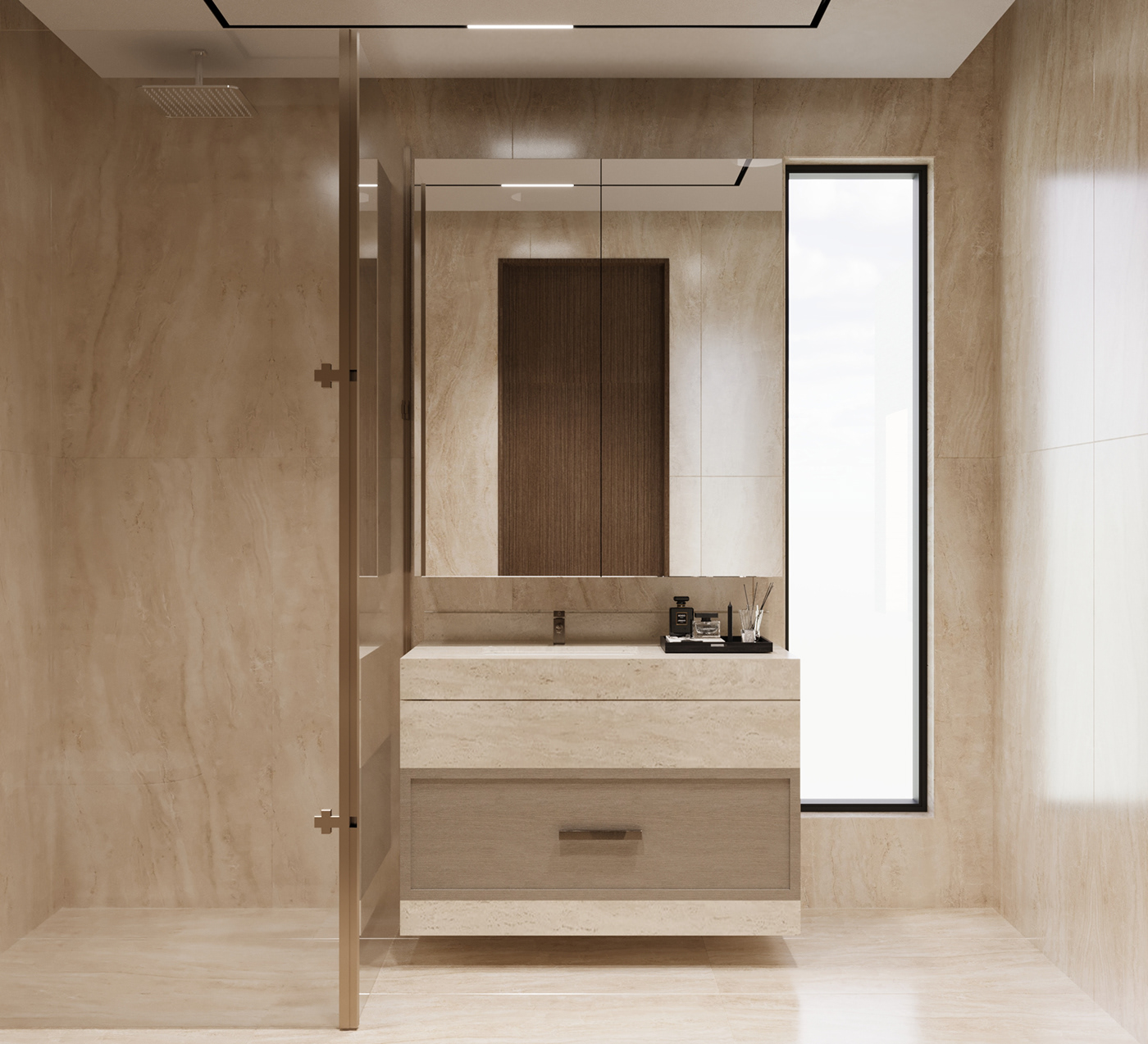 bedroom sofa master bedroom closet bathroom interior design  visualization Render modern 3ds max