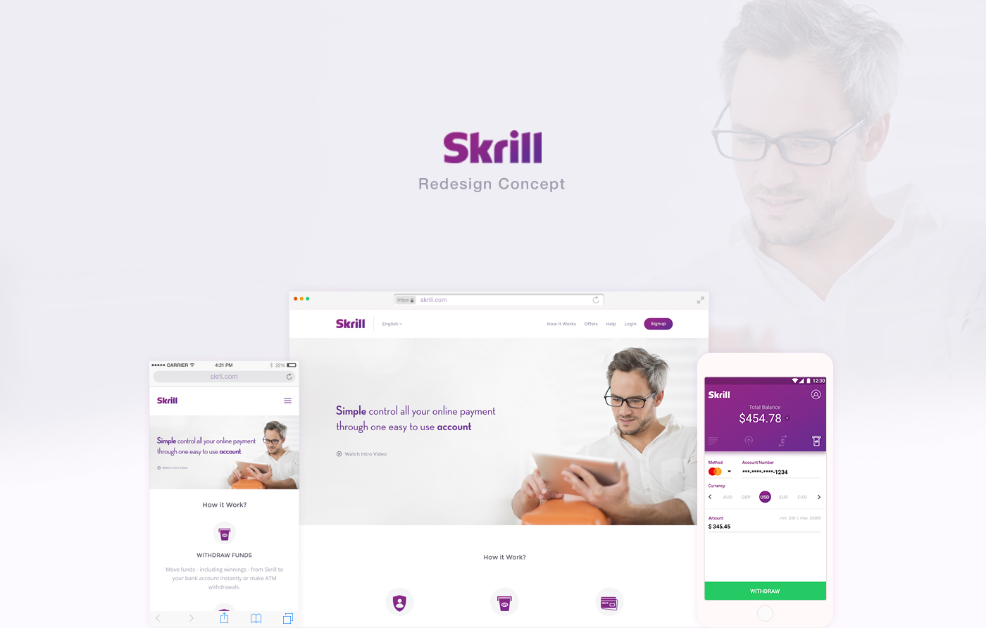 skrill redesign Responsive Mobileapps UI/UX concept Full Project Web Design  behance latest design featured