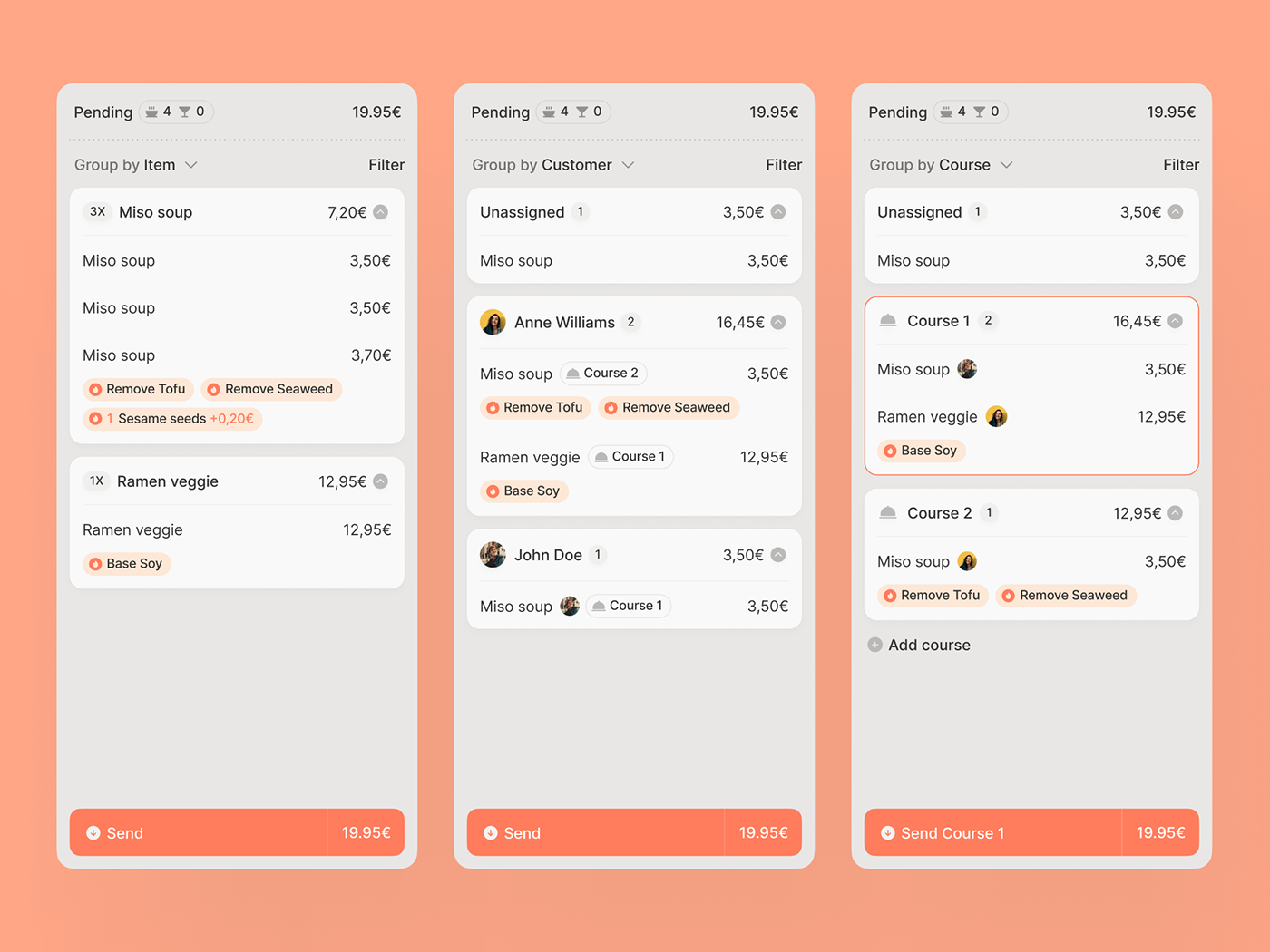 app design management restaurants UI user interface ux uxui