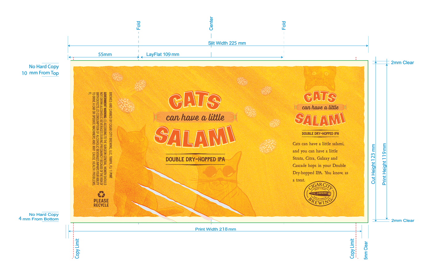 beer brewing can Cat cigar city Clites Colby craft design Label