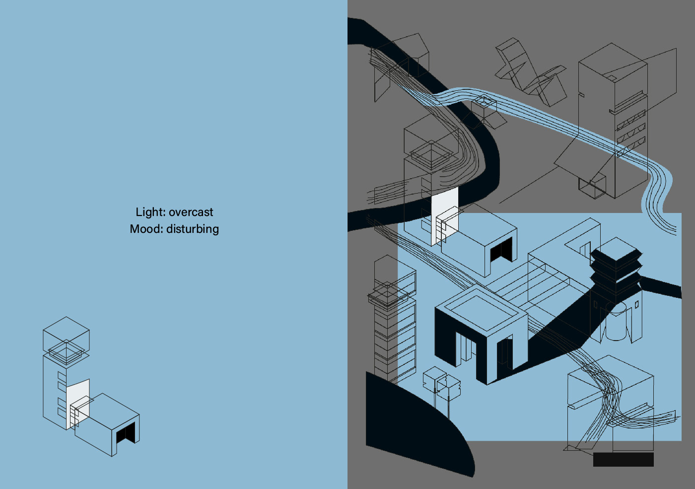 ILLUSTRATION  Isometric brutal architecture Vector Illustration adobe illustrator