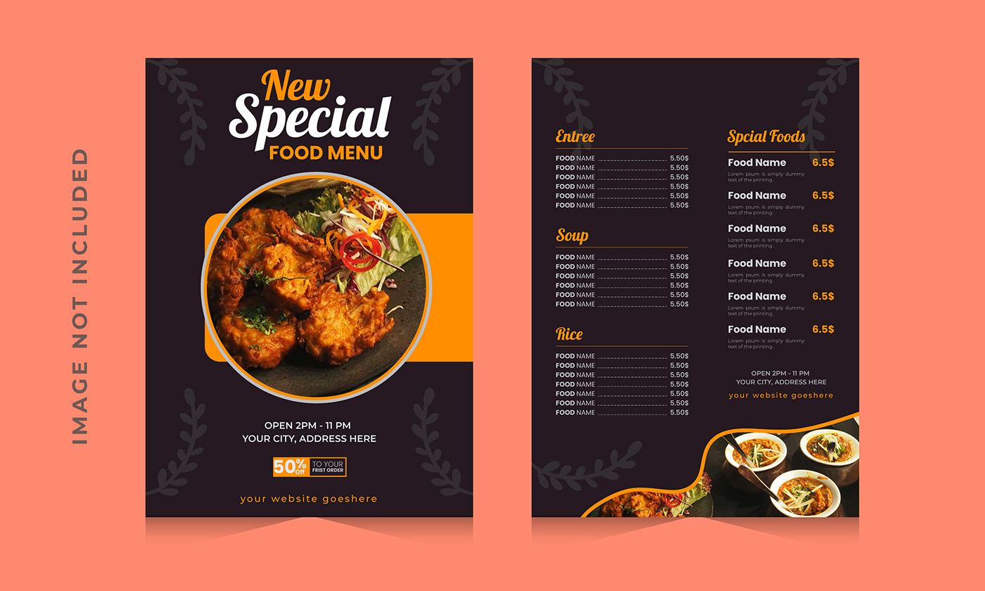 menu template design Food  advertisement border editable Layout poster