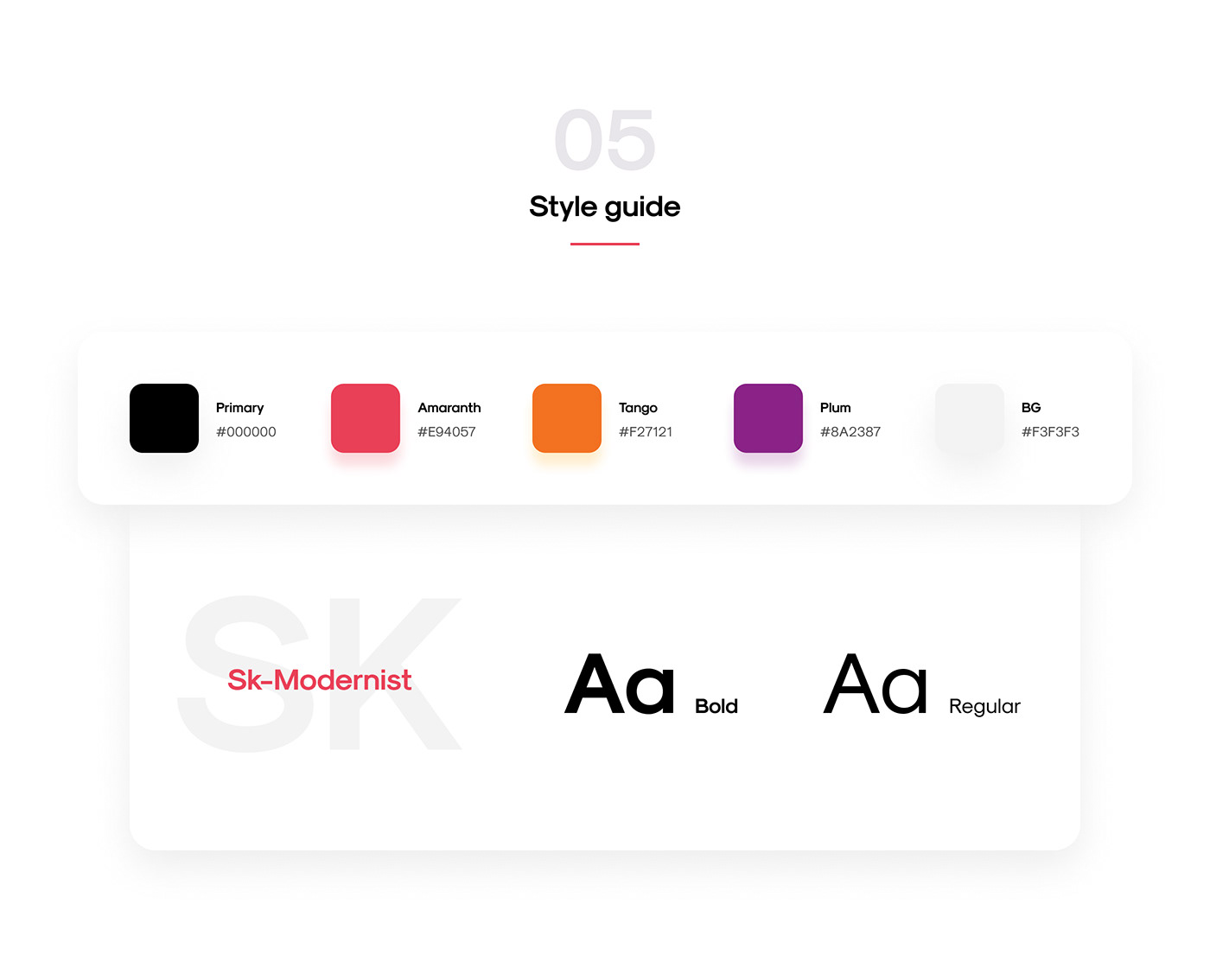 Style guide of the project