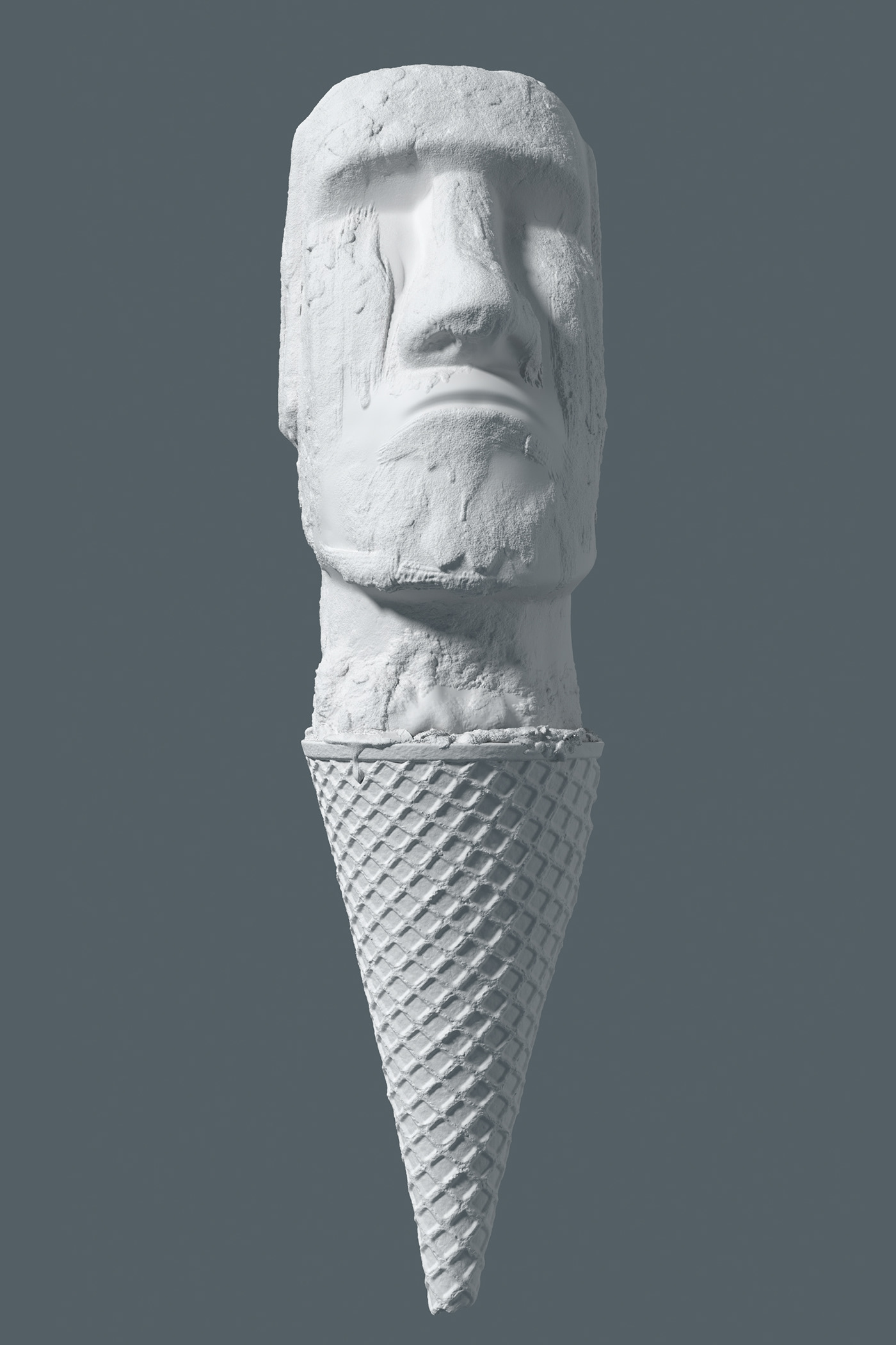sculptures 3D ice cream habib's Food  art cone gelmi CGI statue