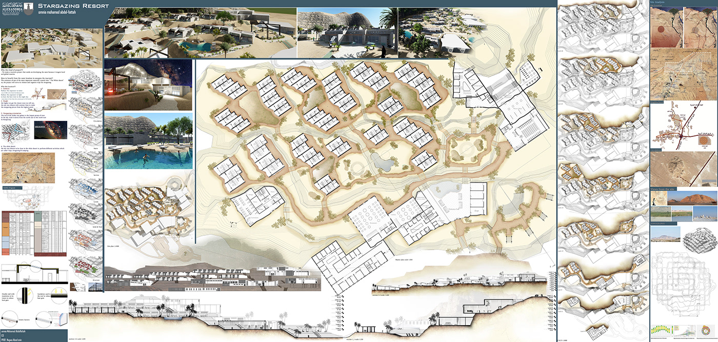 graduation project resort oasis design architecture mountain desert lumion