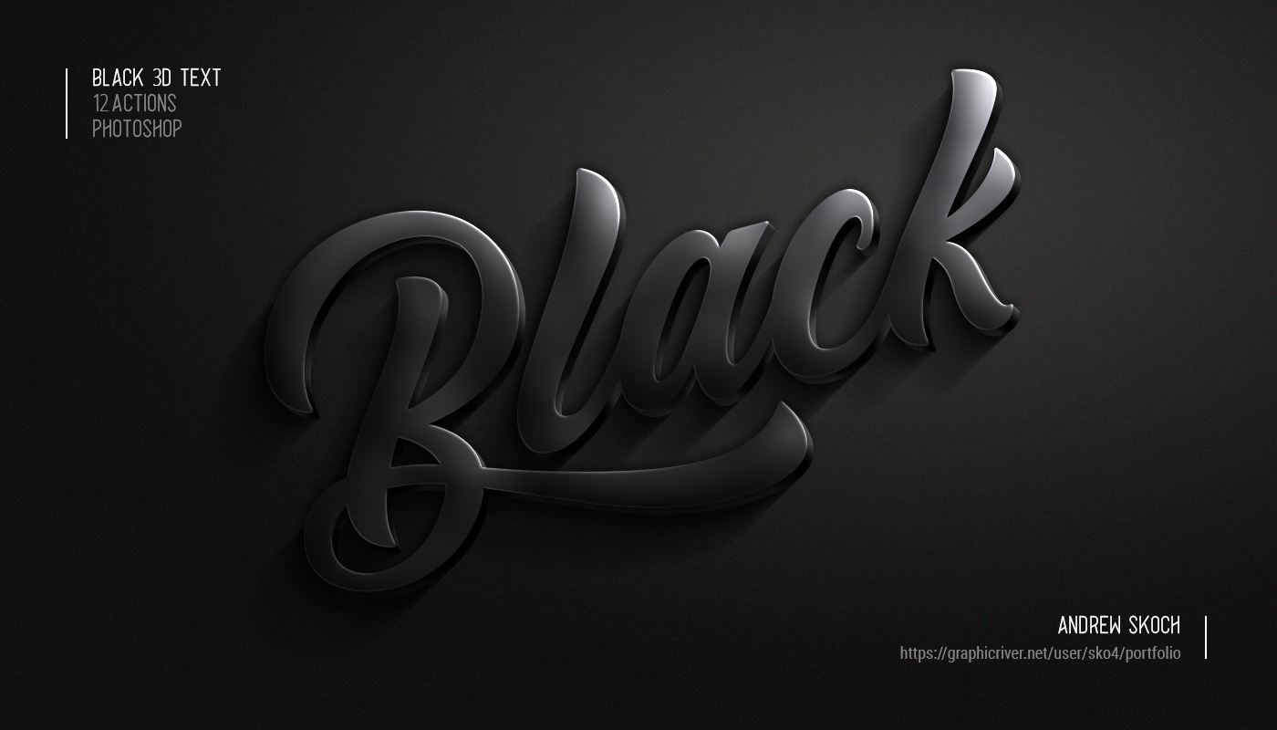 action photoshop action atn black black style  typorgaphy black typography Black Text  black type text effect