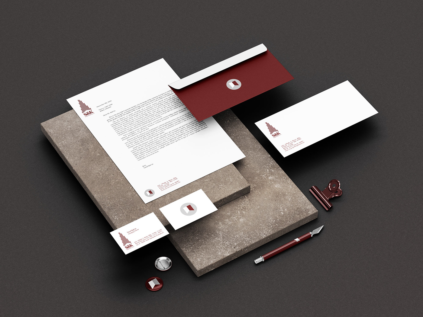 logo Stationery business card building real estate construction branding  collaterals identity