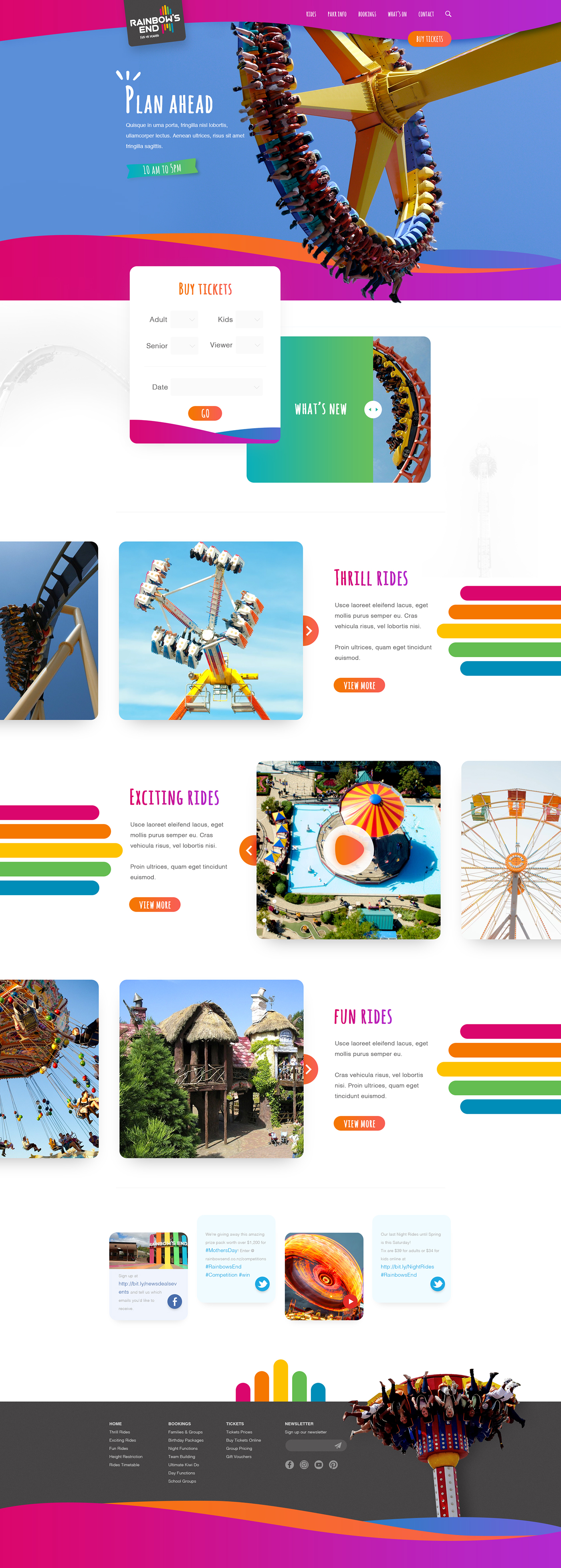 Web Design  redesign Theme Park Website Design