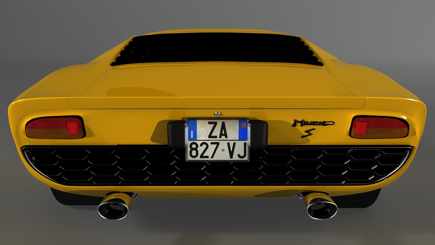 lamborghini miura autodesk maya 3D Modelling polygonal modelling car advertisement super sport automotive  