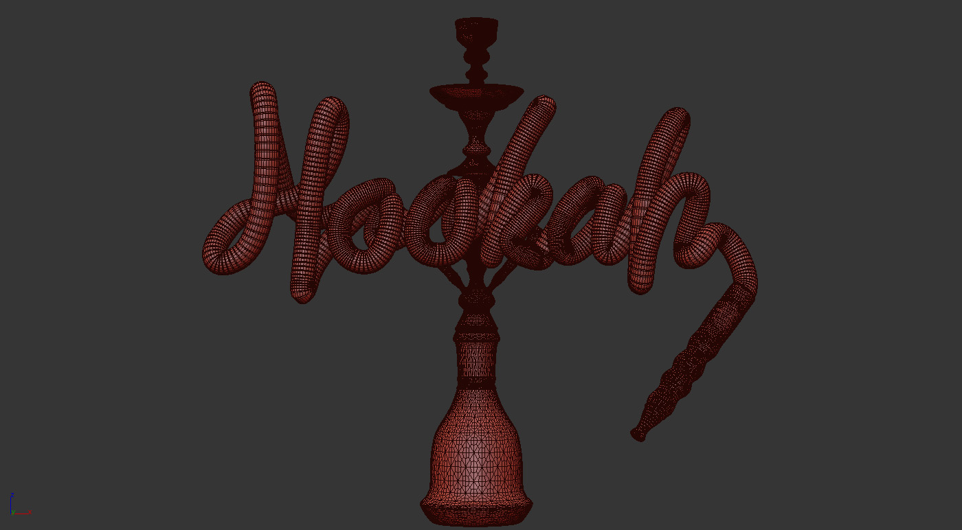 hookah Hubbly 3D Type type Pipe smoke smoking