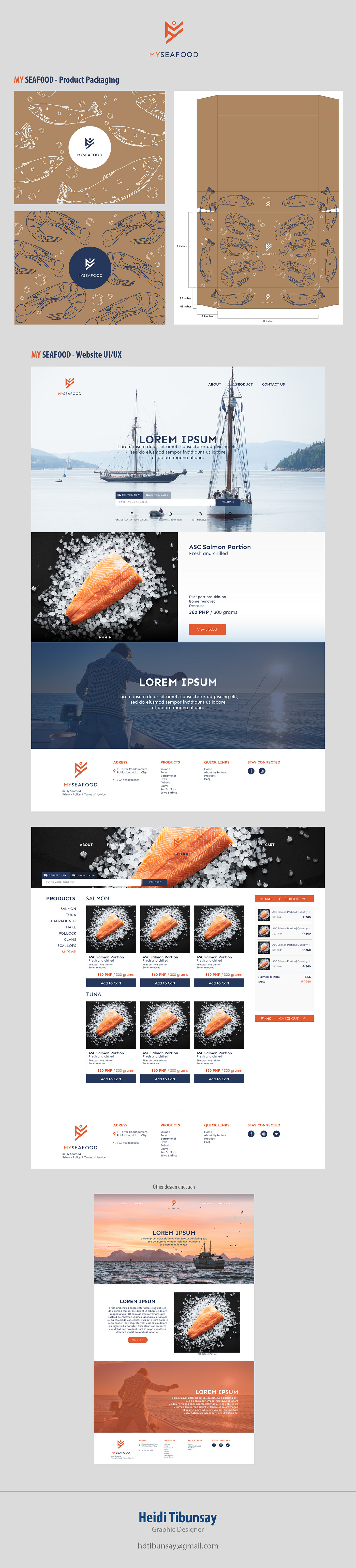 branding  design graphic design  Packaging seafood UI/UX vector Web Website wireframe
