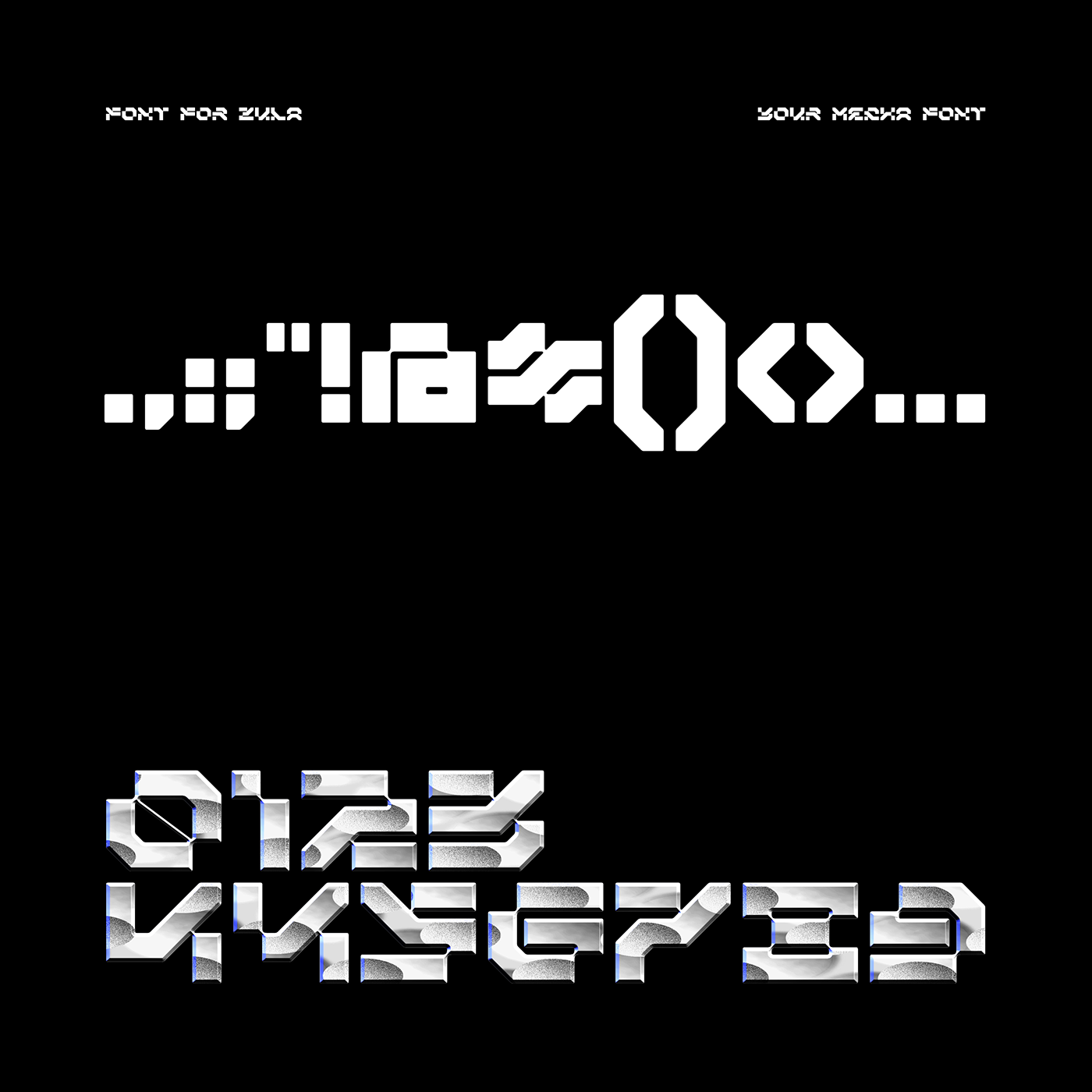 font Typeface Cyberpunk cyber futuristic Scifi mecha robot display font Logotype