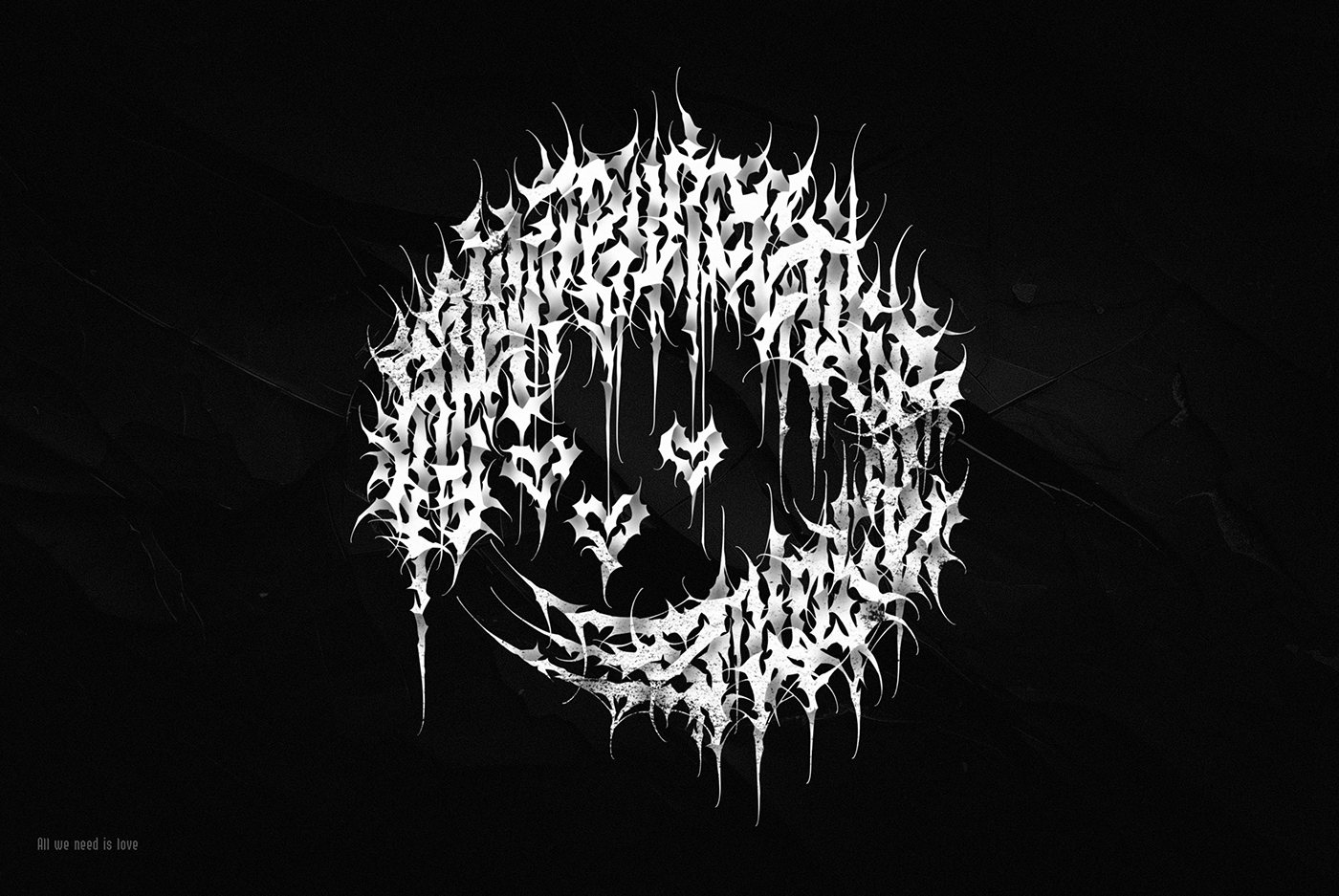 Calligraphy   font gothic font dark art Procreate Digital Art  metal logo typography   Logo Design print