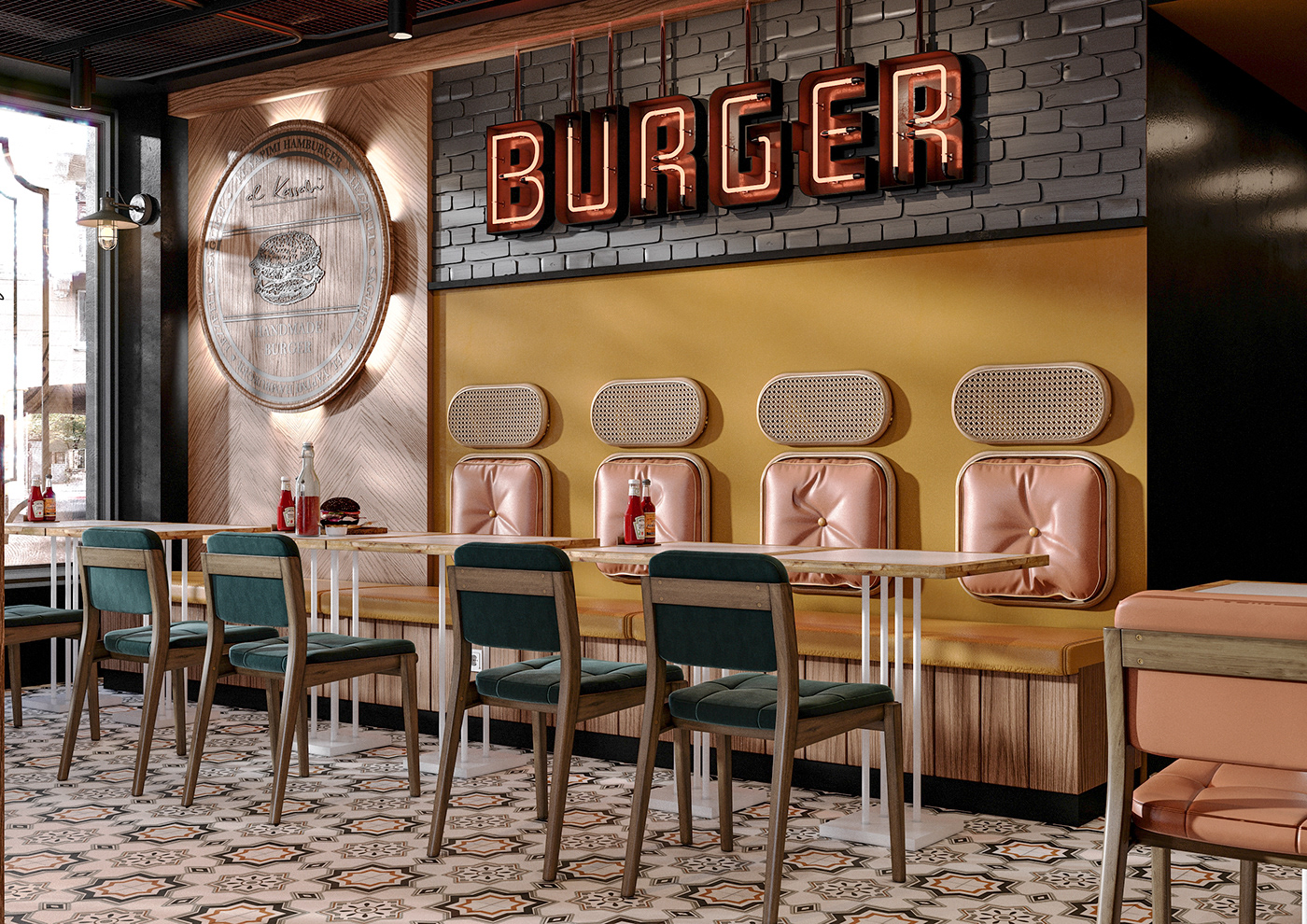 burger restaurant on Behance