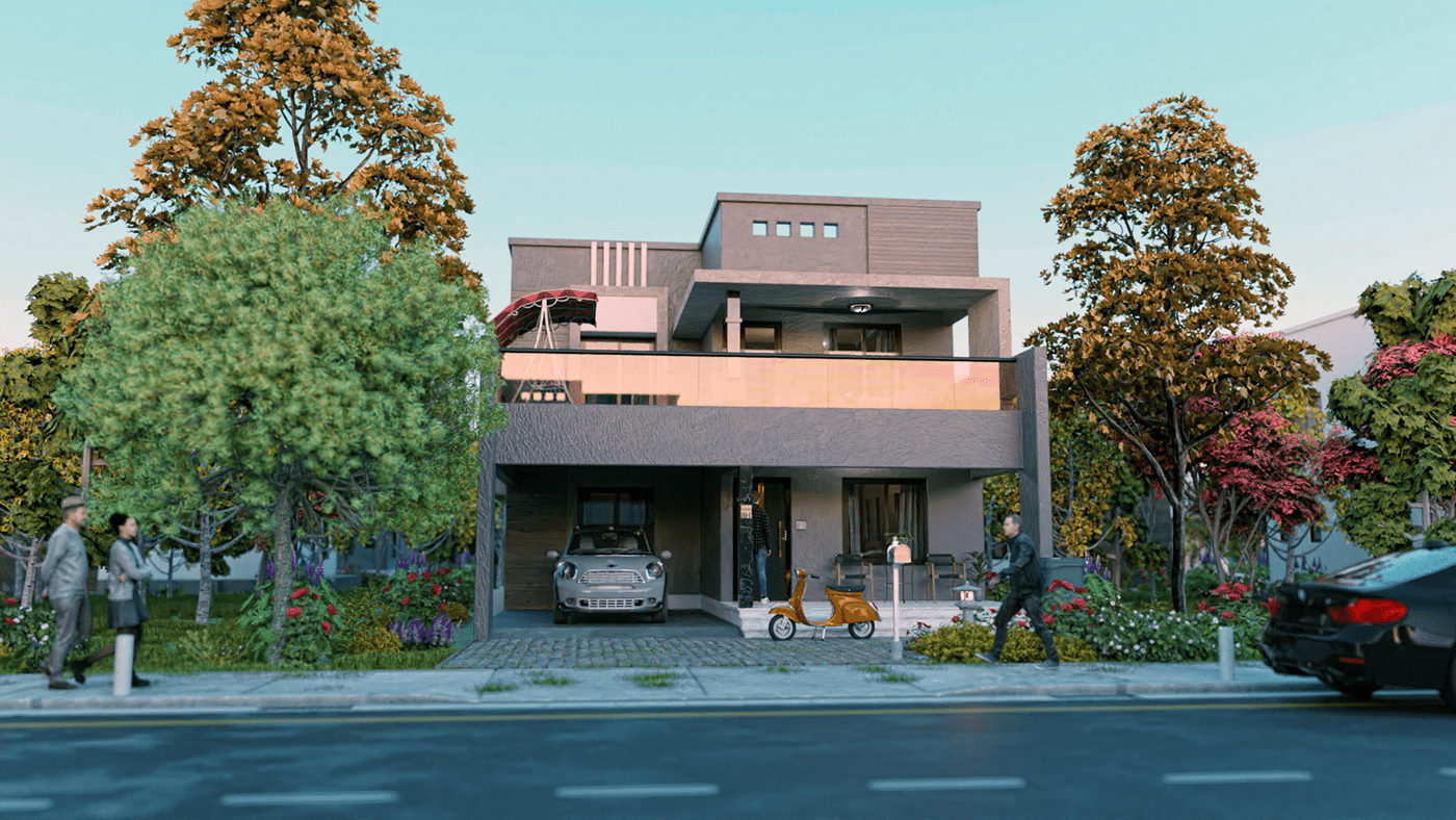 architecture Render rendering blender 3D exterior Residence house visualization archviz