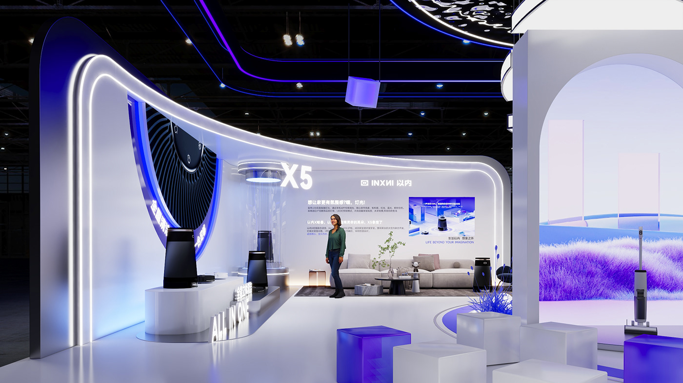 exhibition stand showcase 3d design Space design