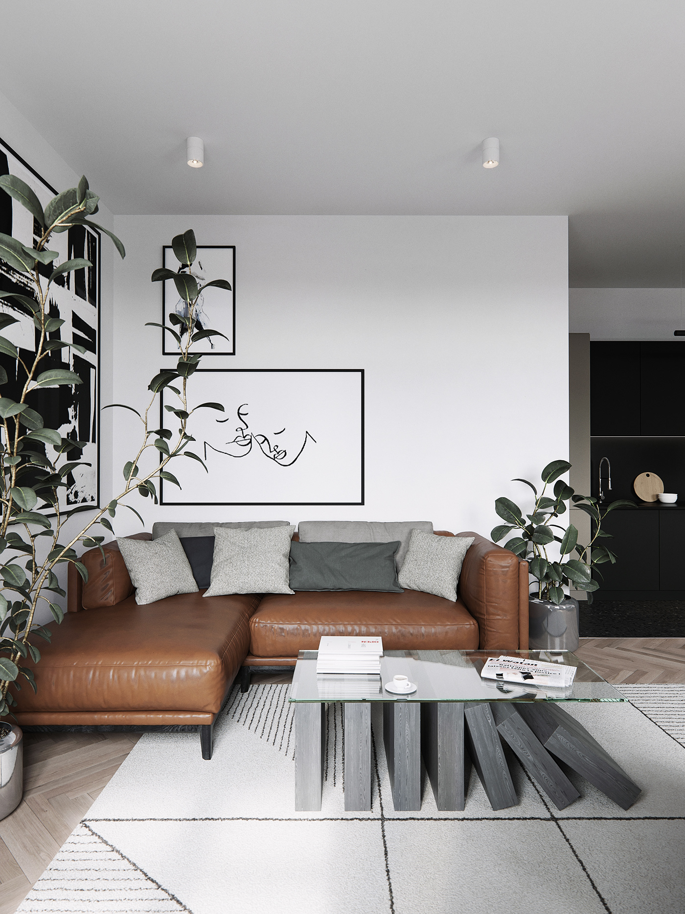 minimalist interior Lidval Minimalism Interior White vizu coronarenderer 3dsmax ganzha design