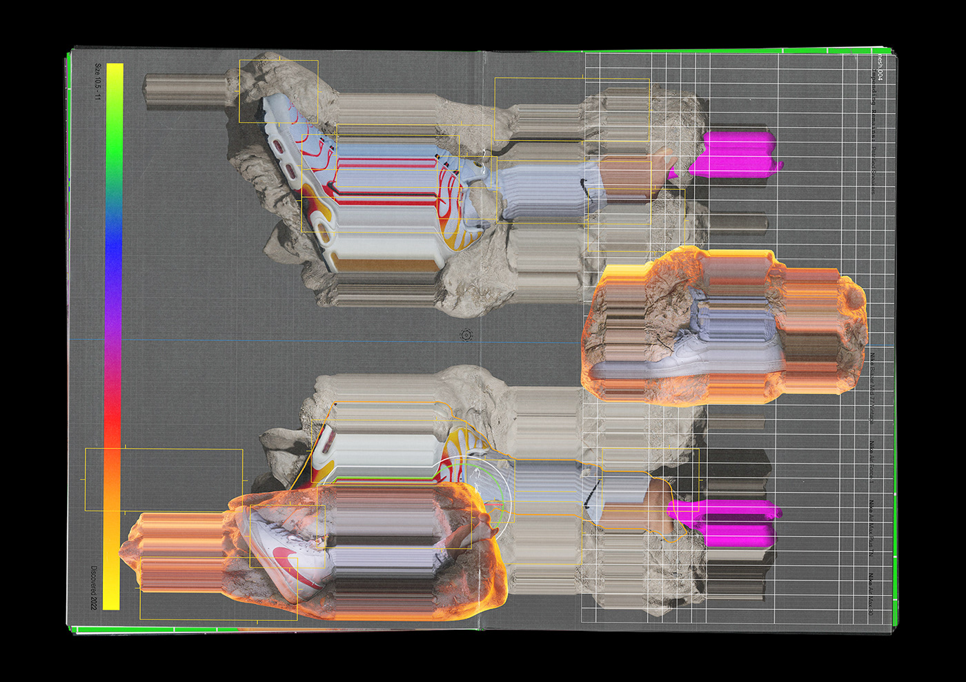 Nike sneakers 3d art 3d scan air max Data mosh Digital Art grid sneakerhead tech