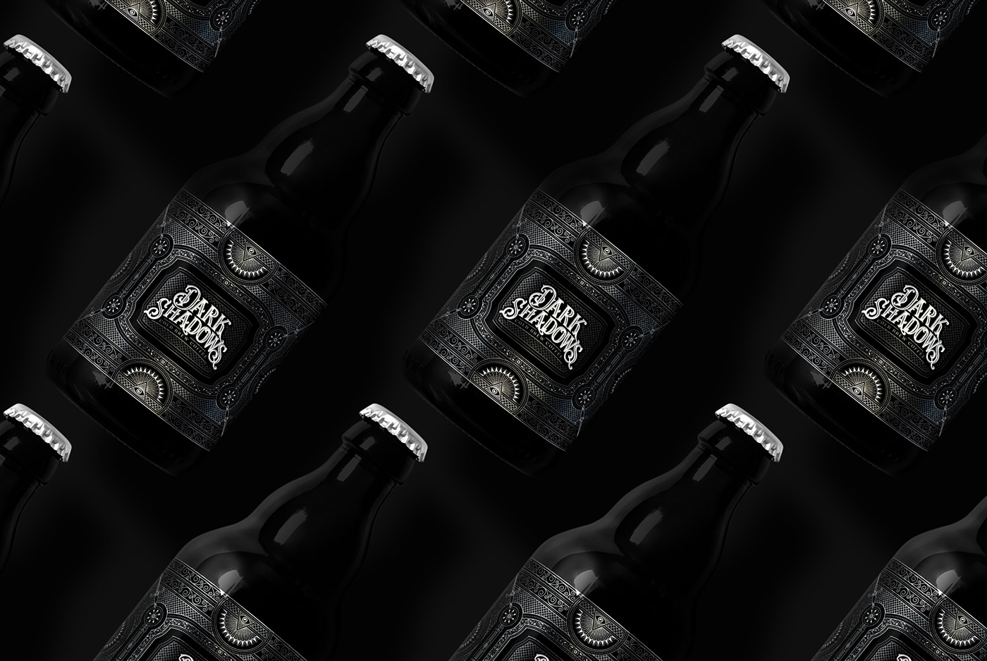 label design packaging design dark Coffee Cold Brew bottle metal glass silver shadow