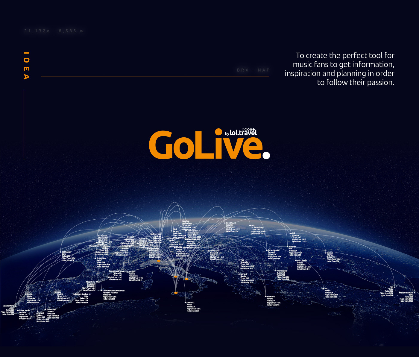 Golive Travel search engine concert live music activation Responsive Deloitte Digital deloitte
