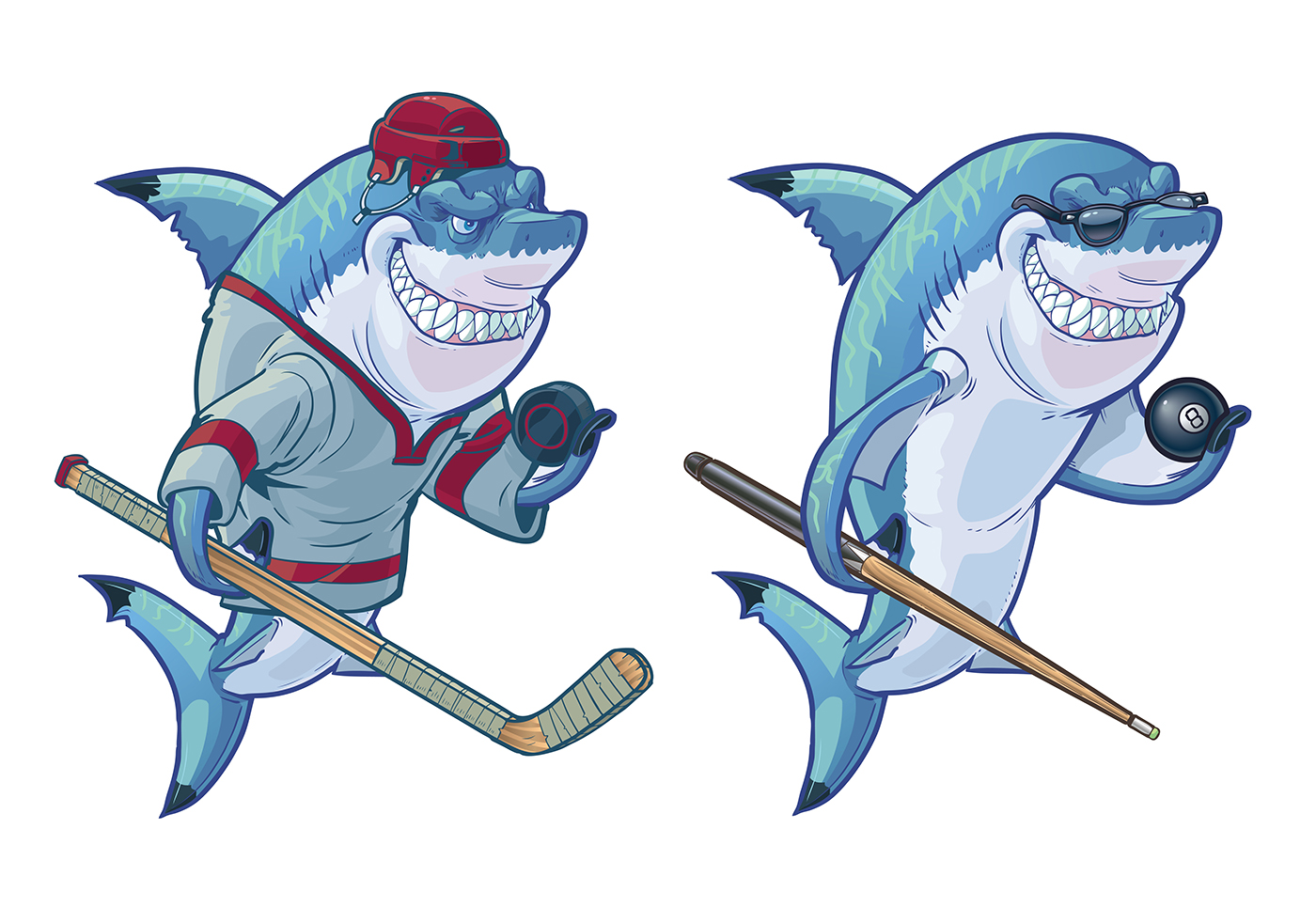 shark cartoon ILLUSTRATION  Character design outfit vector sports Mascot Drawing 