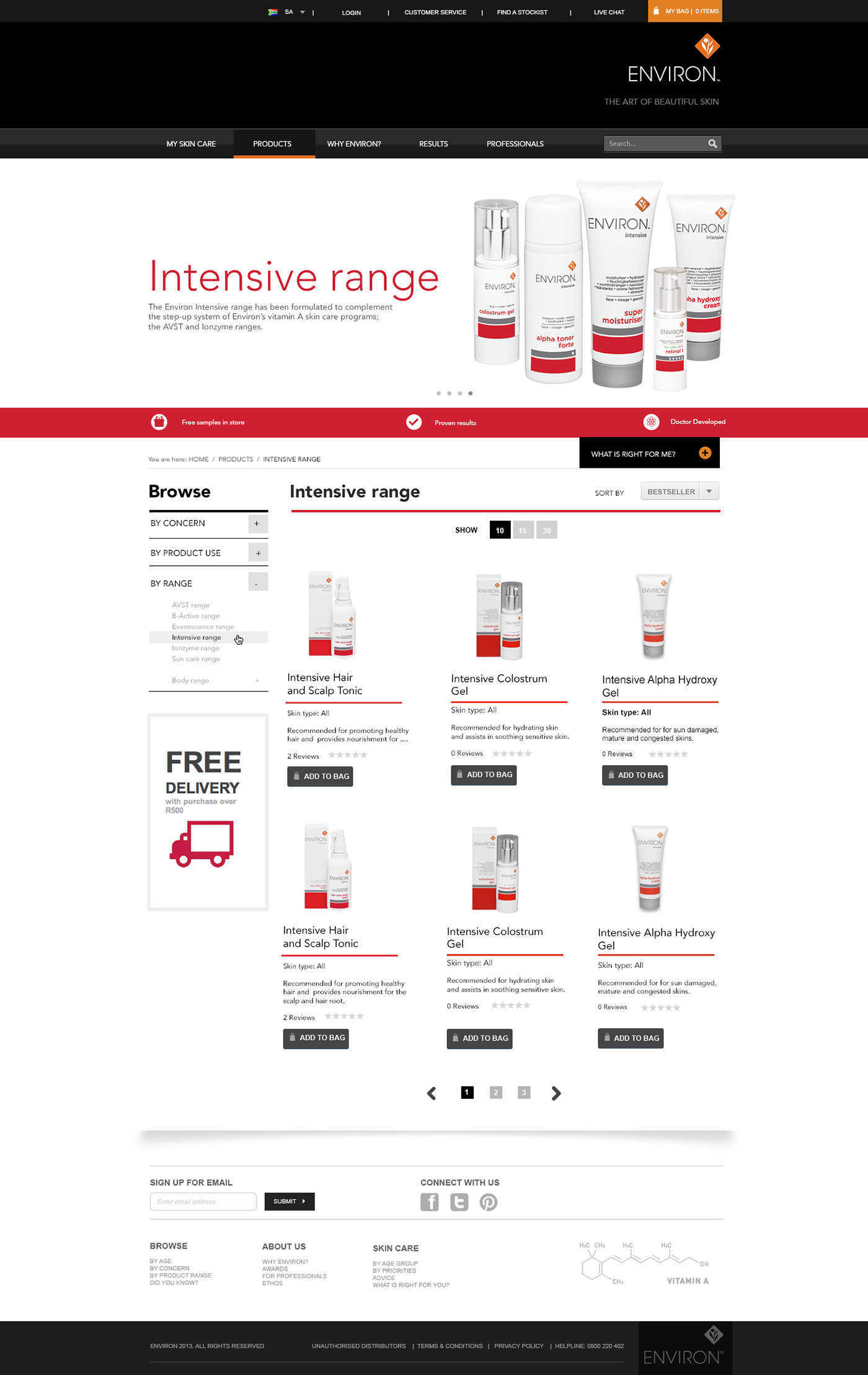 skin care Ecommerce Product store disgnostic tool cart checkout e-commerce UI ux UX design