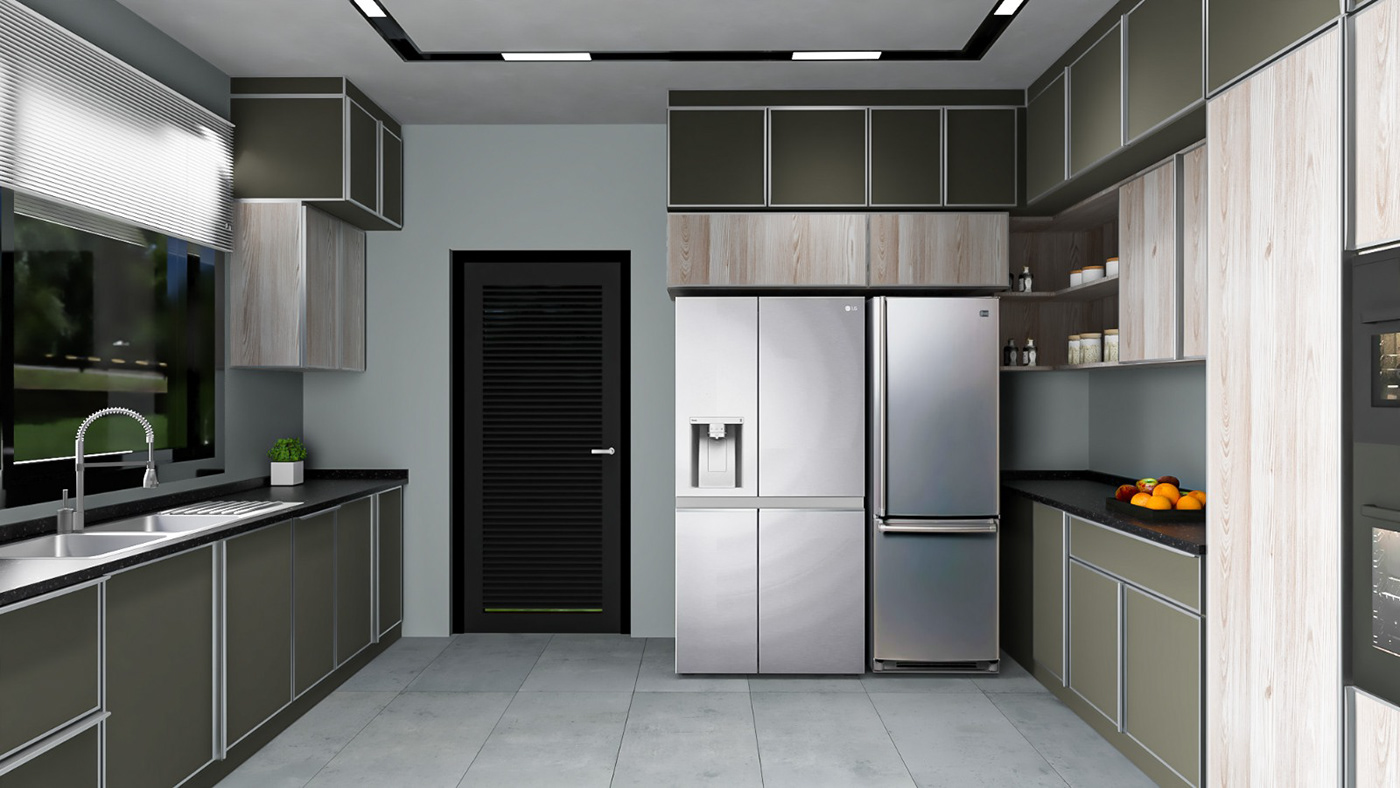 cabinetry kitchen interior design  kitchen design 3d modeling 3D Rendering
