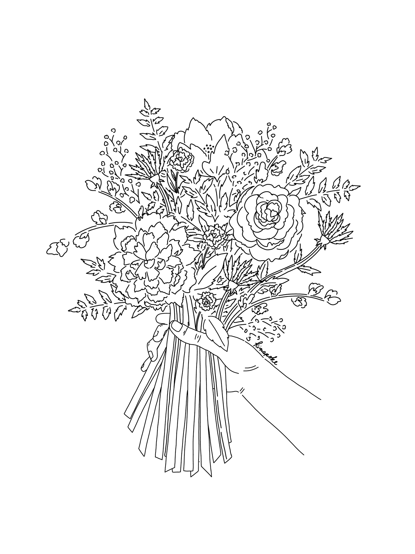 Illustration of Bouquet of Flowers