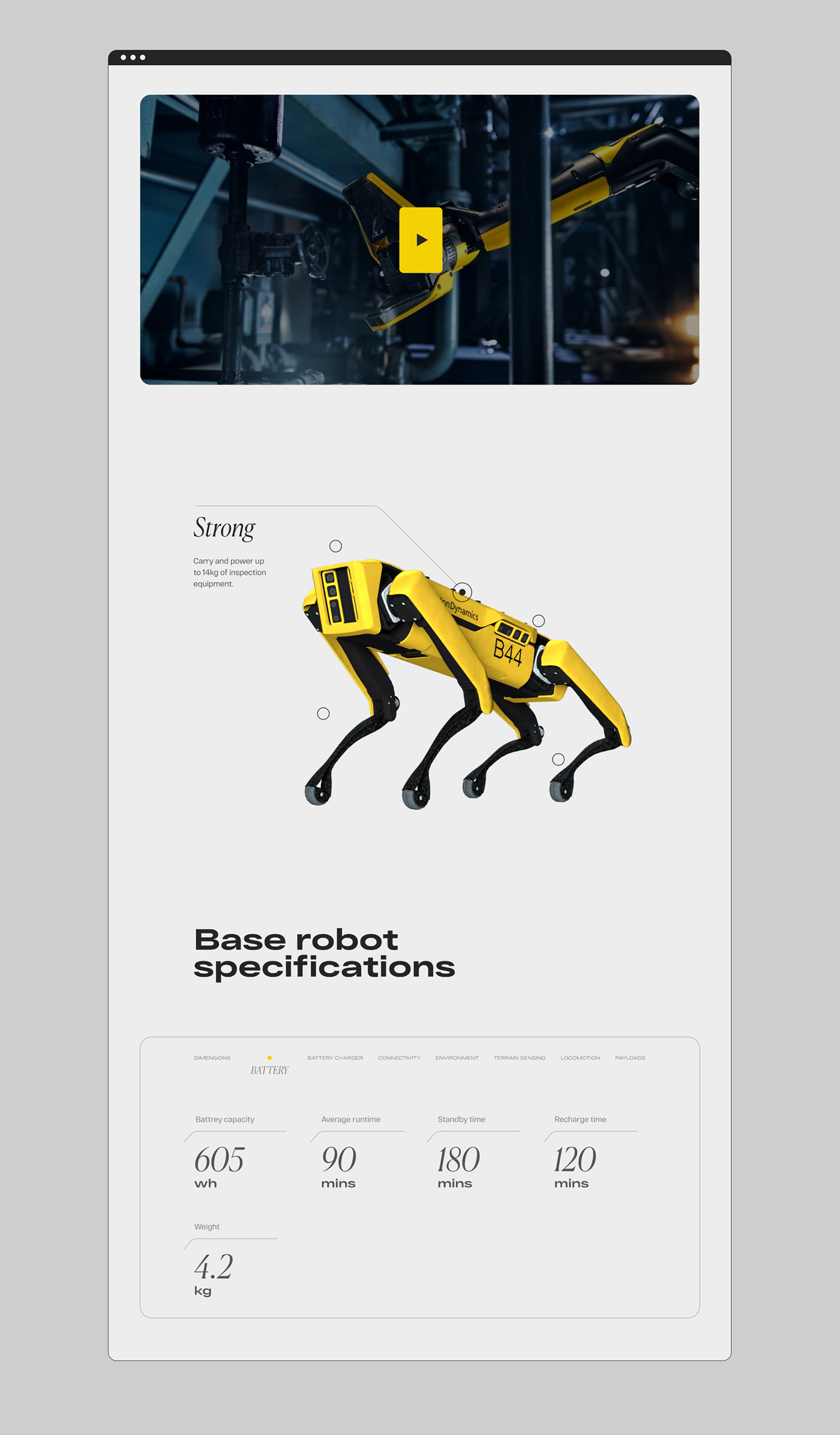3D animation  concept Spot ui design Web Design  Website Boston Dynamics