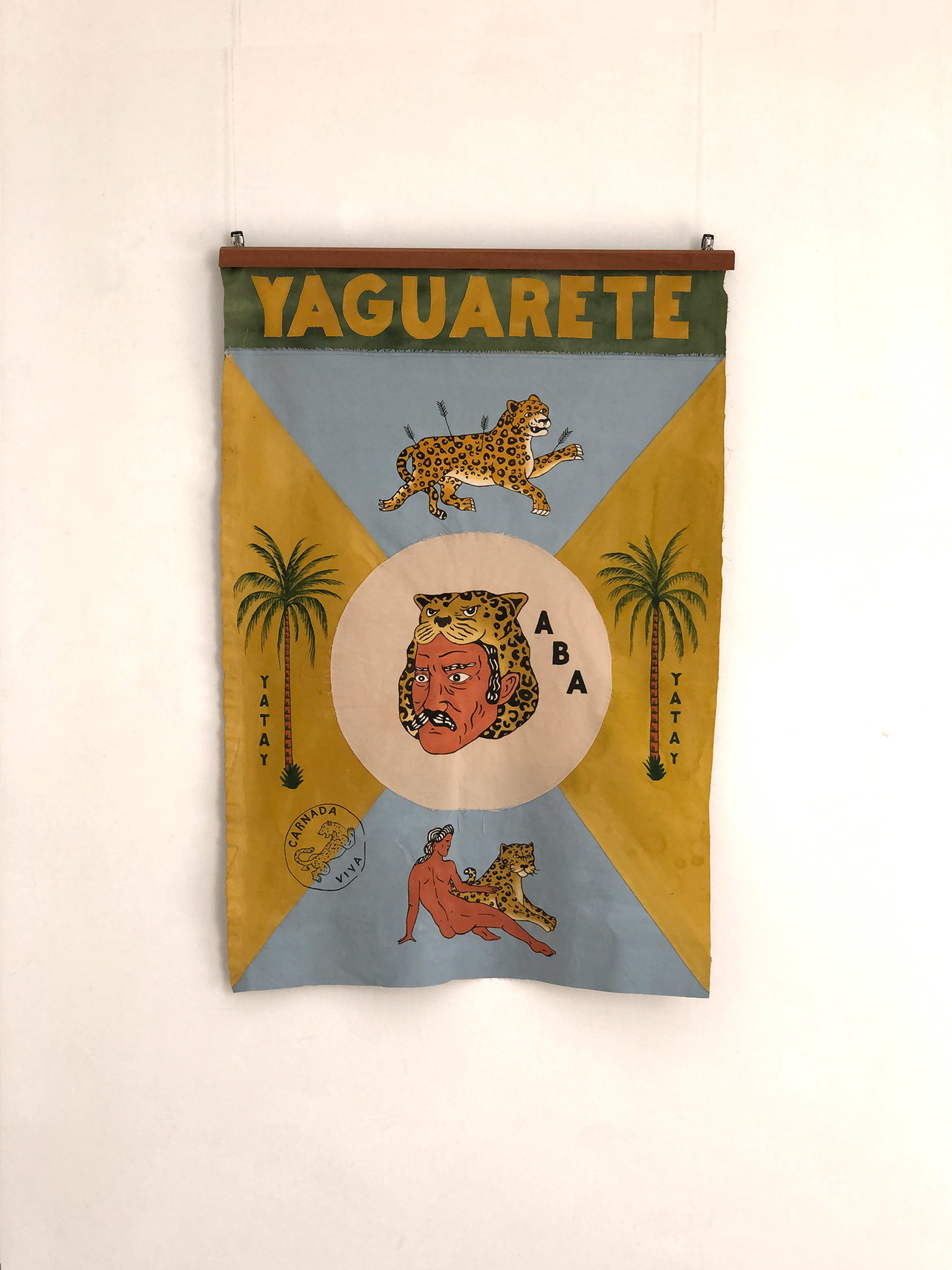 craft flag handmade jaguar palmtree snake tiger woman