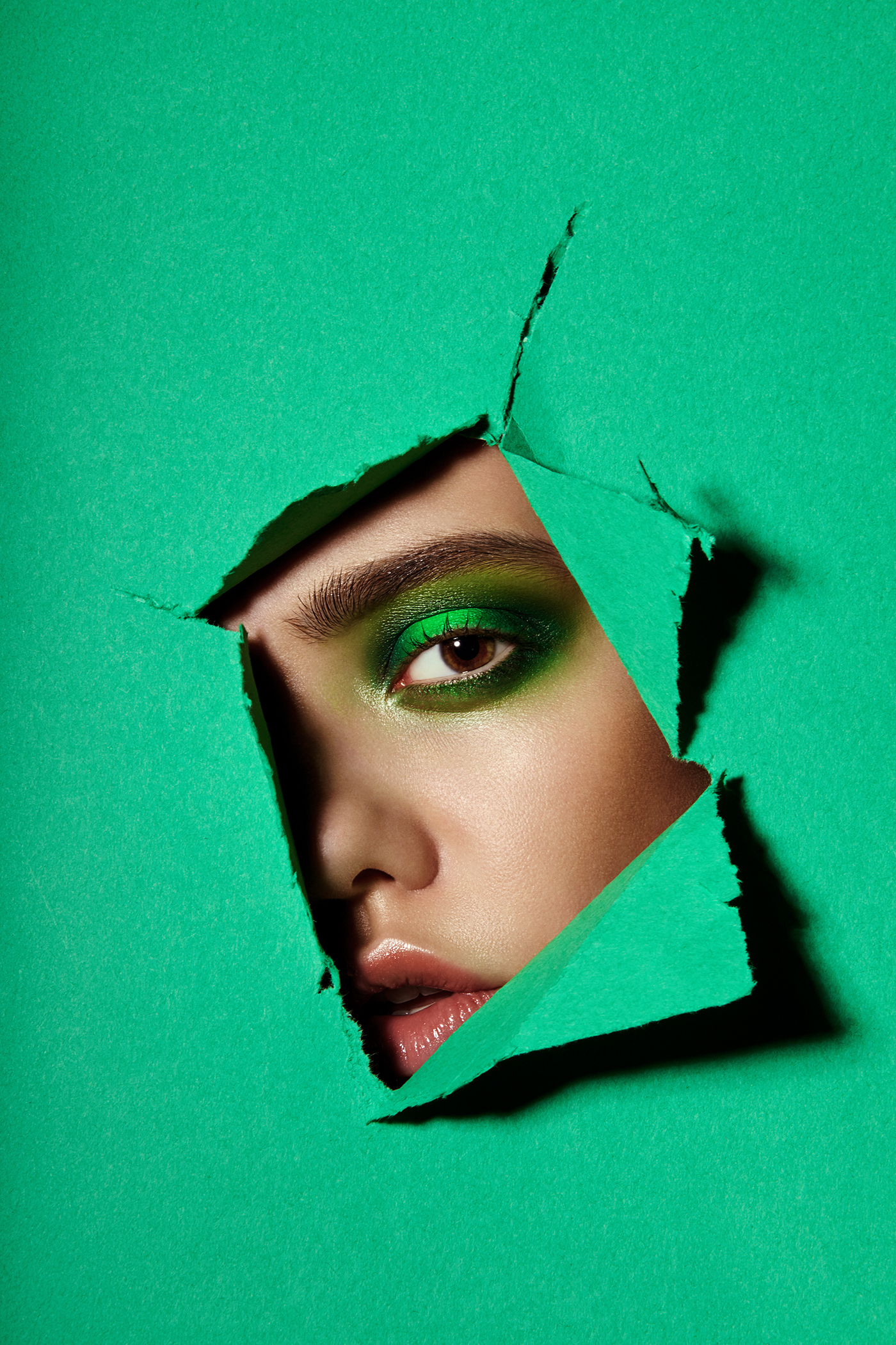 portrait green photo retouch beauty makeup editorial magazine art