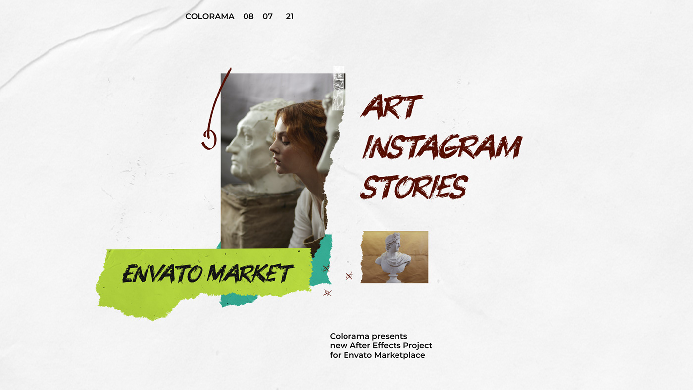 after effects animation  art envato instagram motion design opener Stories template videohive