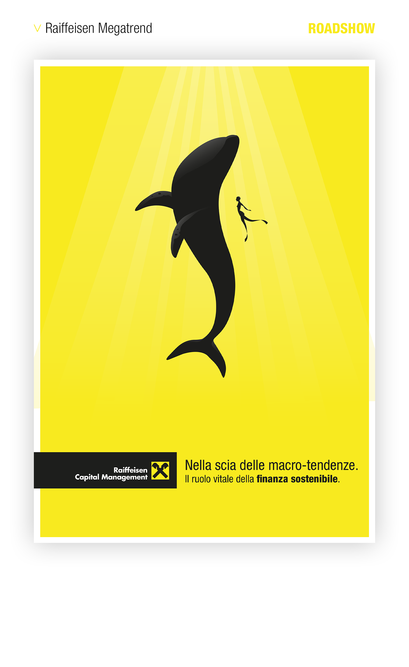 raiffeisen megatrend Whale sea yellow ILLUSTRATION  Sustainability finance Roadshow