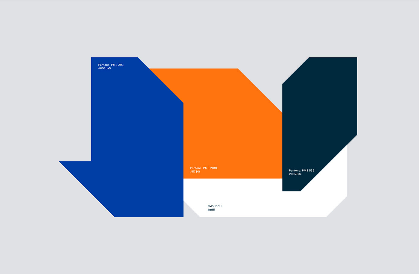 View of the several colors composing the visual identity of Henwar.