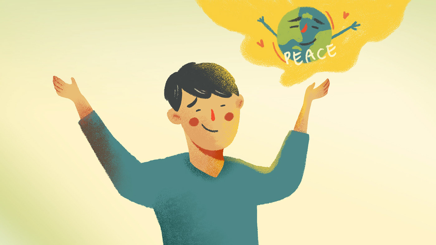 animation  children peace world