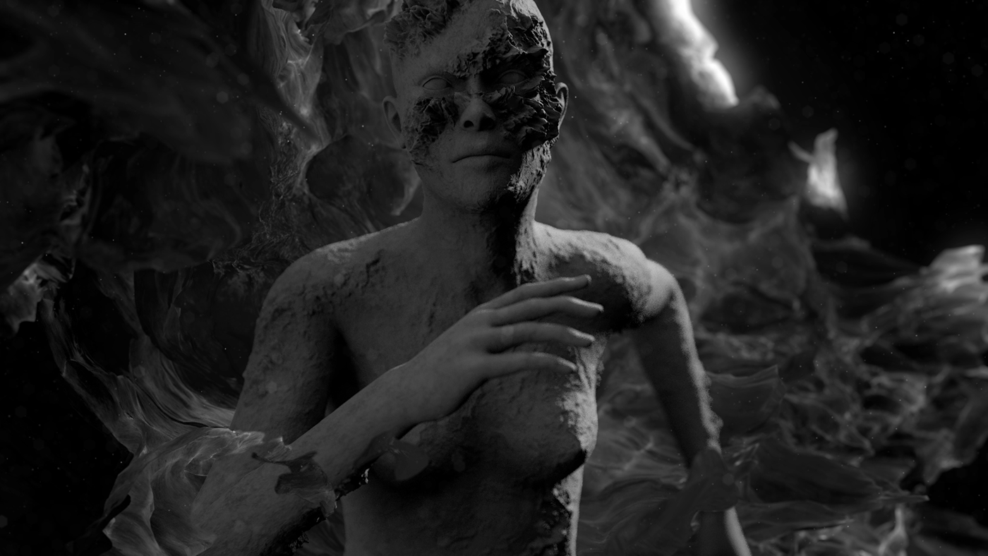 musicvideo abstract cinema4d monochrom sculpture Procedural dark body nude