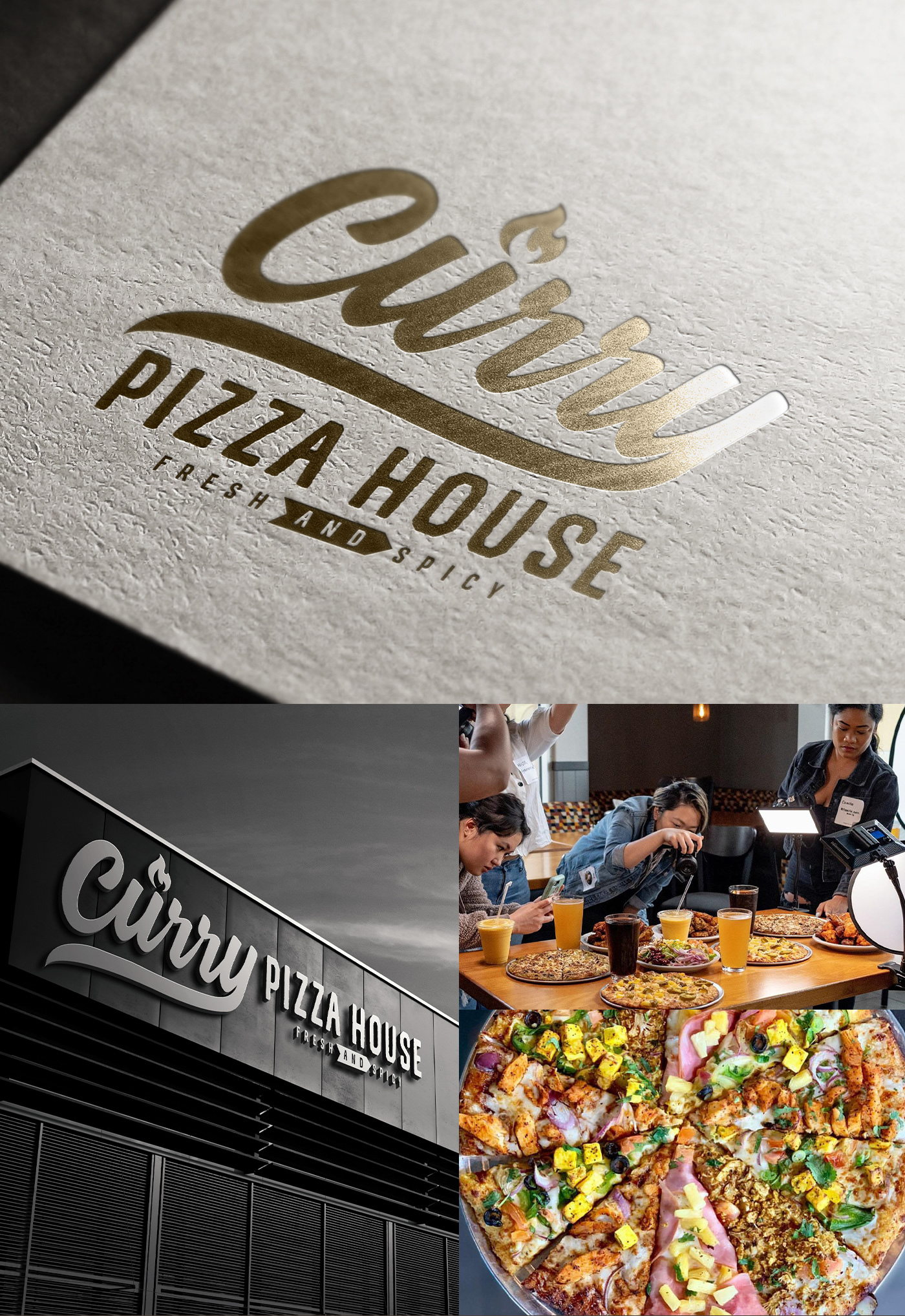 Currypizzahouse curry pizza curry pizza house branding  pizza branding Restaurant Branding italian restaurant Italian fusion pizza pizza typography pizza logo