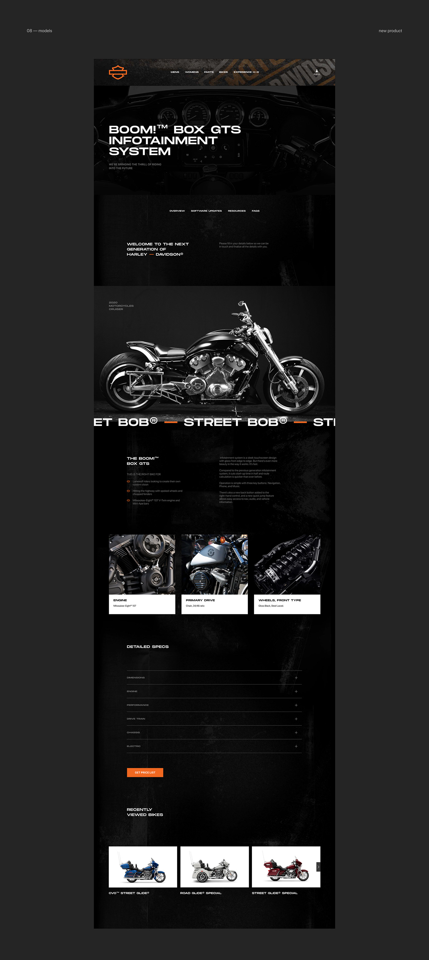 Harley-Davidson interaction Interface promo UI ux Web Webdesign