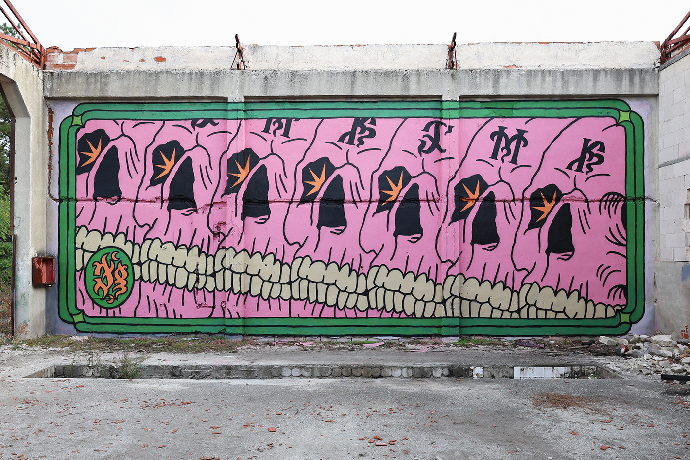 Graffiti Mural wall art streetart artwork skull 3mk