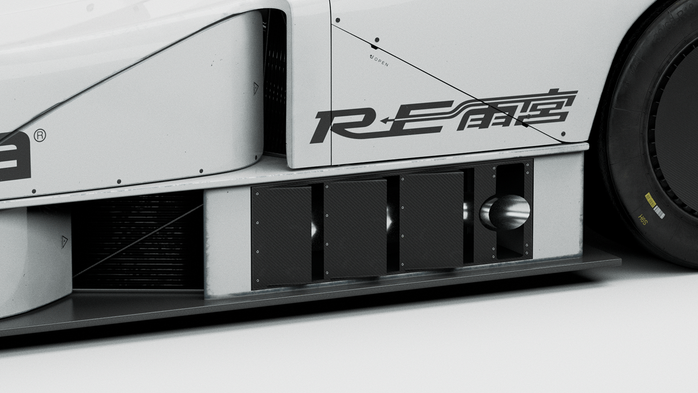 3D 787b automotive   car CGI design houdini mazda redshift Renders