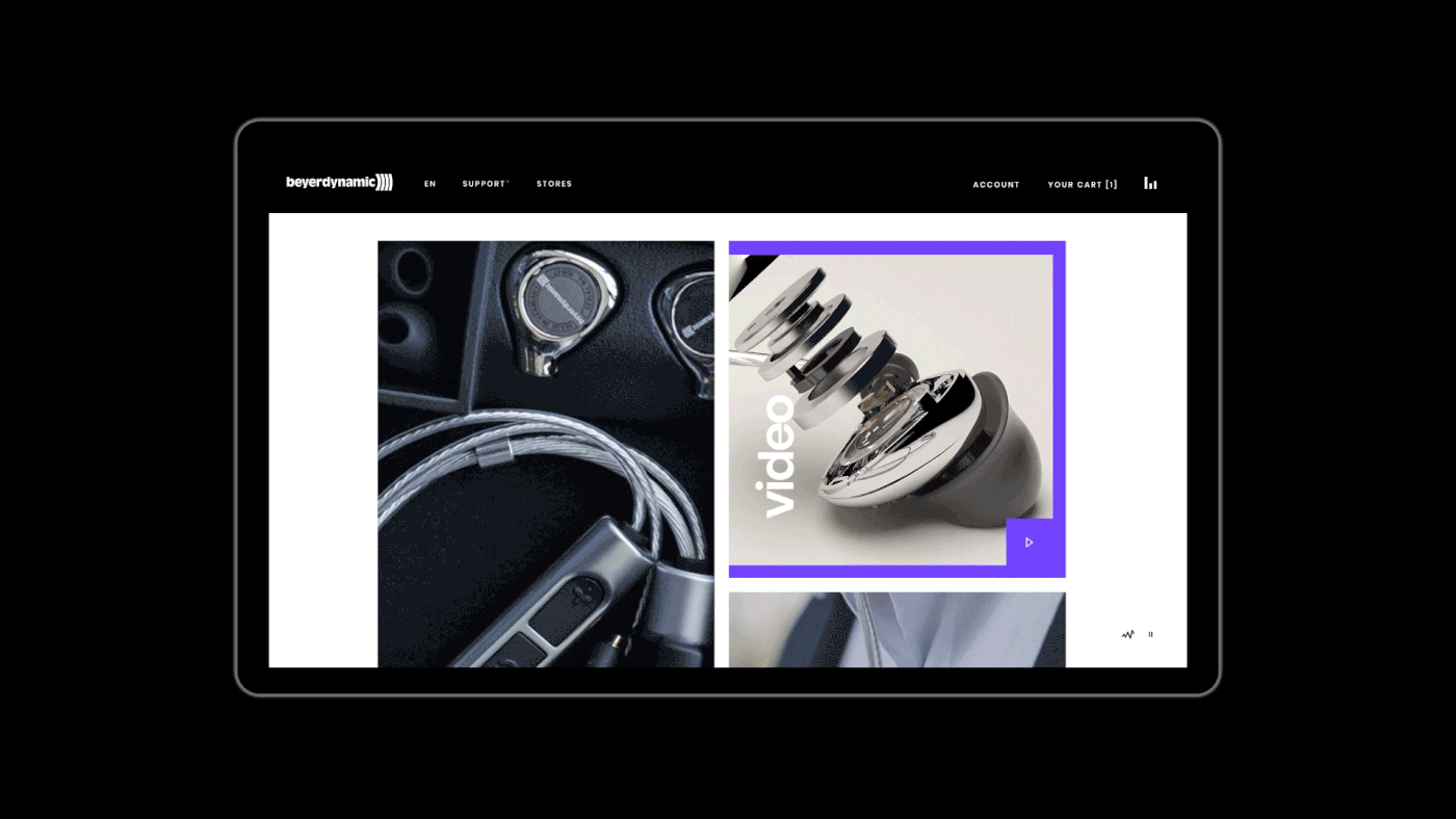 UI ux Web Website fullscreen motion store typography   headphones beyerdynamic