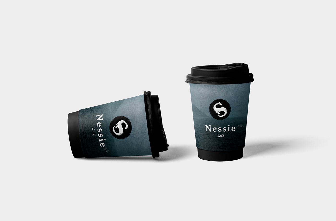 branding  coffeeshop graphicdesign lochness logo Logotype nessie shop typography  