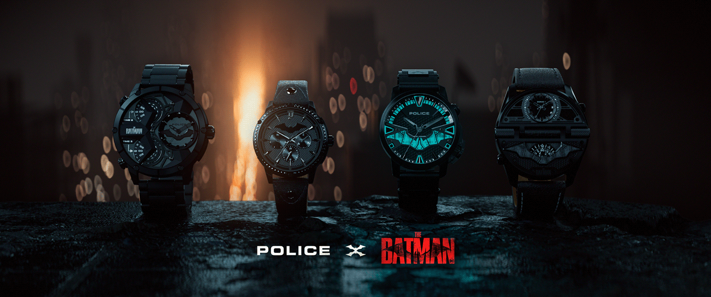 3D batman campaign dark motion graphics  police Watches